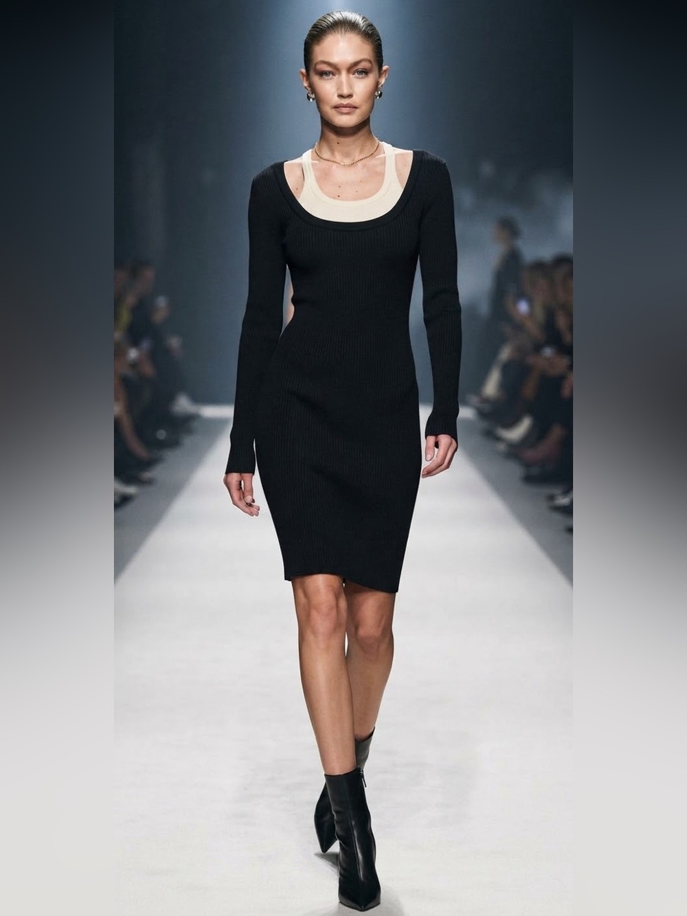 NWT Alexander Wang Black White Bi-Layer Bodycon Dress Medium $495"